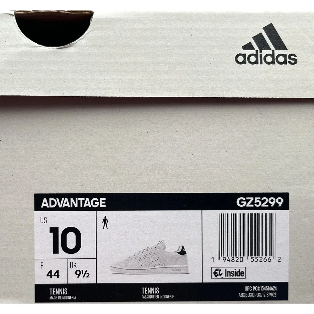 Adidas Advantage Mens Casual Classic Style Shoes Size 10 White/Ink Blue Sneakers